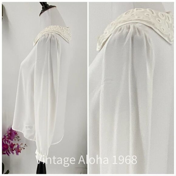 Forever 21 White Short Sleeve Blouse Small - Picture 4 of 10